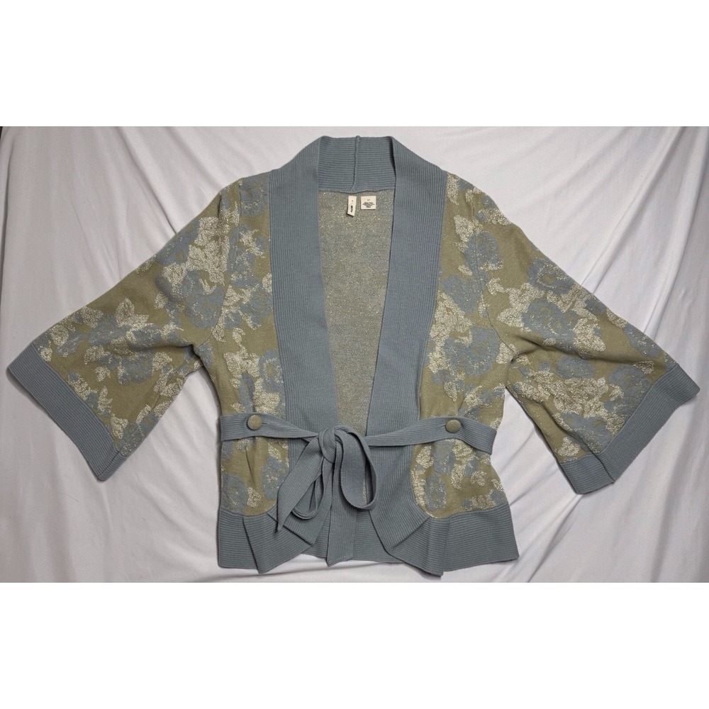 Anthropologie Moth Winter Solstice Kimono Floral Cardigan Wool Blend Size Small